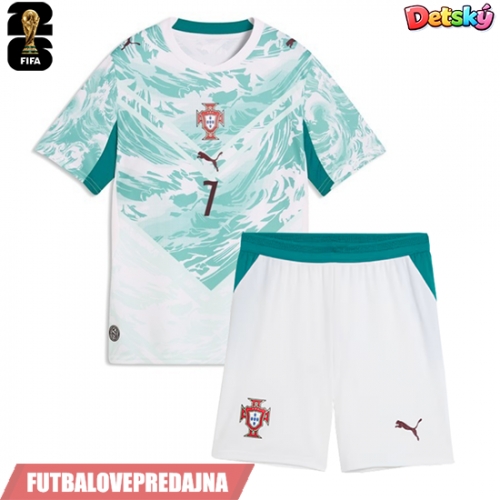 Lacne Dětský Futbalové dres Portugalsko Cristiano Ronaldo #7 MS 2026 Krátky Rukáv - Preč (+ trenírky)